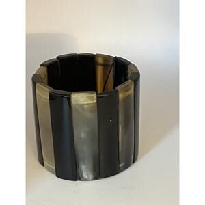 Handmade Carved Horn Segment Cuff Bracelet